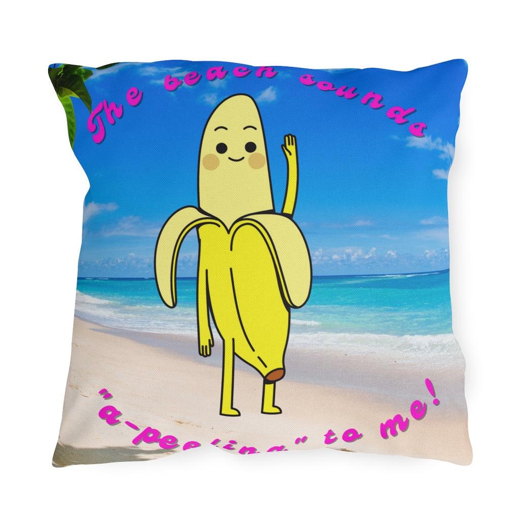 Cute Banana "A-peeling" Outdoor Pillow | lovevisionkarma.com