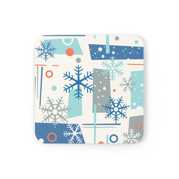 Retro Mid Century Winter Snowflake Christmas Coaster Set | lovevisionkarma.com