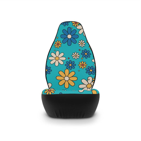 Boho Daisy Groovy Hippie Blue Car Seat Covers | lovevisionkarma.com