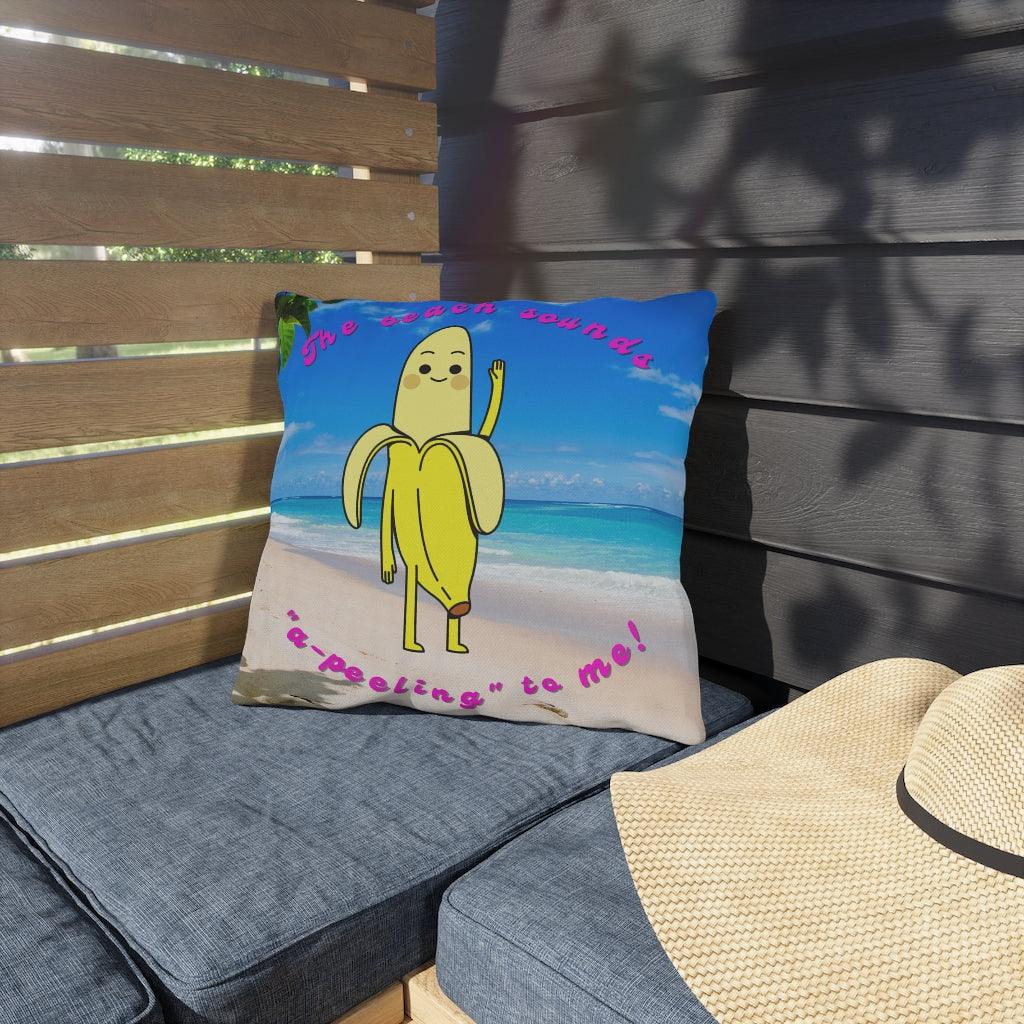 Cute Banana "A-peeling" Outdoor Pillow | lovevisionkarma.com