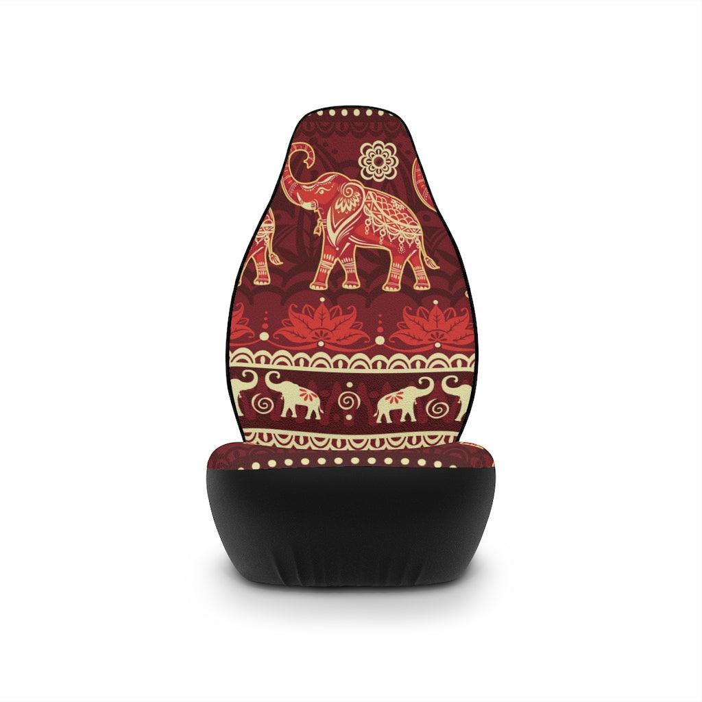 Boho Elephant & Lotus Hippie Chic Red Car Seat Covers | lovevisionkarma.com