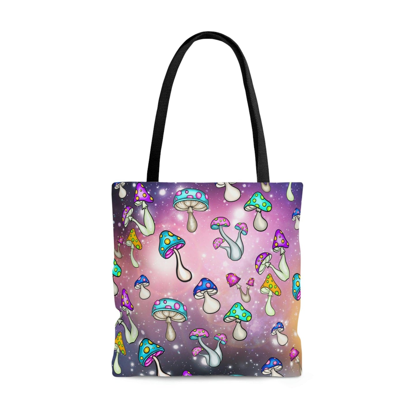 Cosmic Mushroomcore Trippy Space Tote Bag | lovevisionkarma.com