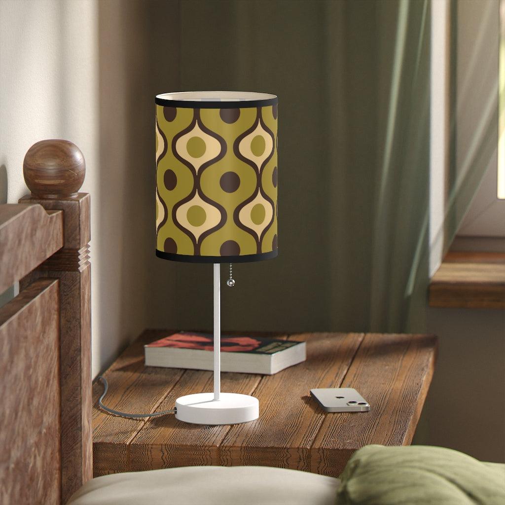 Retro Geometric Bulbs Olive Green MCM Tabletop Lamp | lovevisionkarma.com