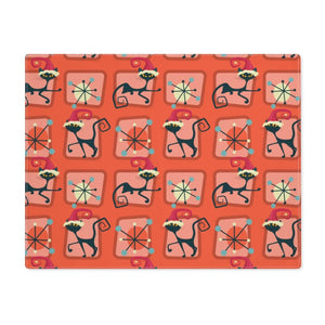 Mod Christmas Atomic Cat Red Placemat | lovevisionkarma.com