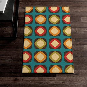 Retro Mod Squares Multicolor MCM Accent Rug | lovevisionkarma.com