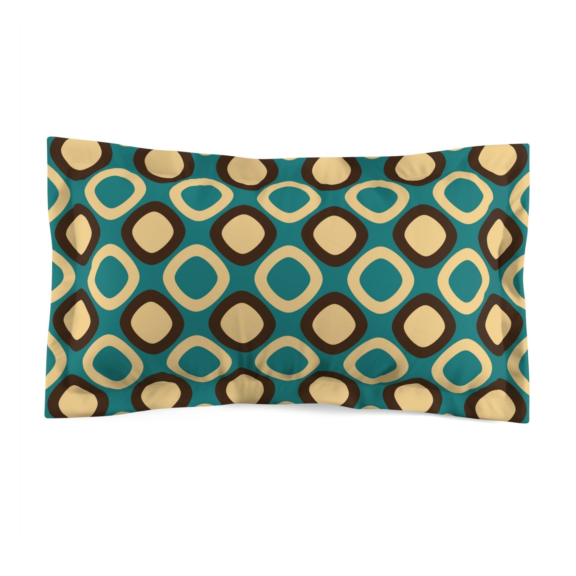 Retro Mod Squares MCM Blue Pillow Sham | lovevisionkarma.com