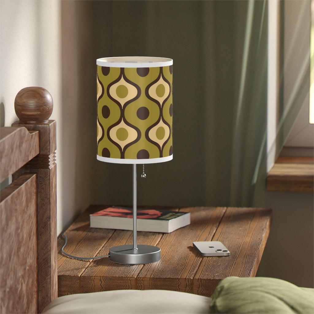 Retro Geometric Bulbs Olive Green MCM Tabletop Lamp | lovevisionkarma.com