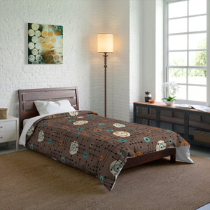 Retro 50s Eames Inspired Mid Century Mod Brown Comforter | lovevisionkarma.com