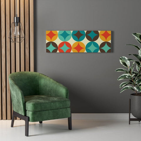 Retro Geometric Burst Multicolor Mid Century Modern Canvas Gallery Wrap | lovevisionkarma.com