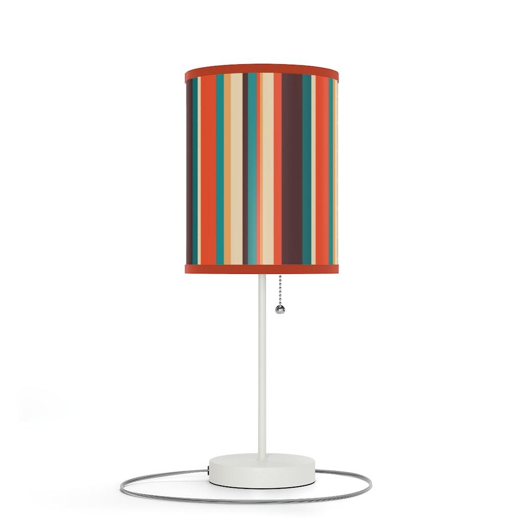 Retro 60s 70s Stripes Multicolor MCM Tabletop Lamp | lovevisionkarma.com