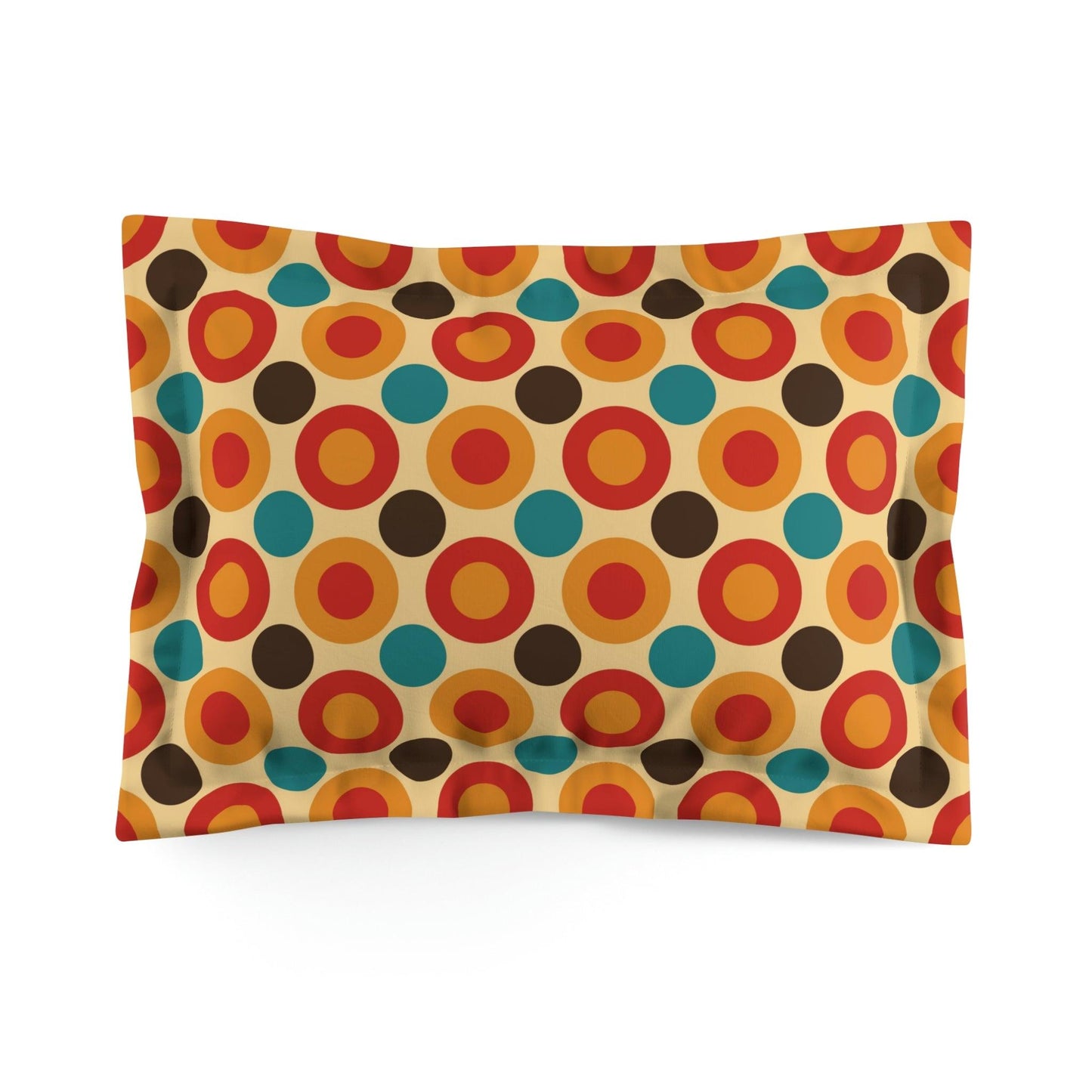 Retro 60s 70s Mod Circles Multicolor MCM Pillow Sham | lovevisionkarma.com