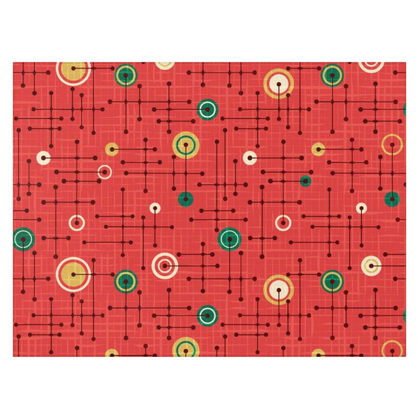Mid Century Mod Abstract Geometric Red Anti-Skid Rug | lovevisionkarma.com