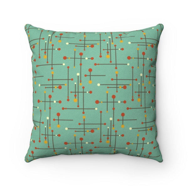 Retro MCM Lines Eames Inspired Teal Mid Century Modern Pillow | lovevisionkarma.com