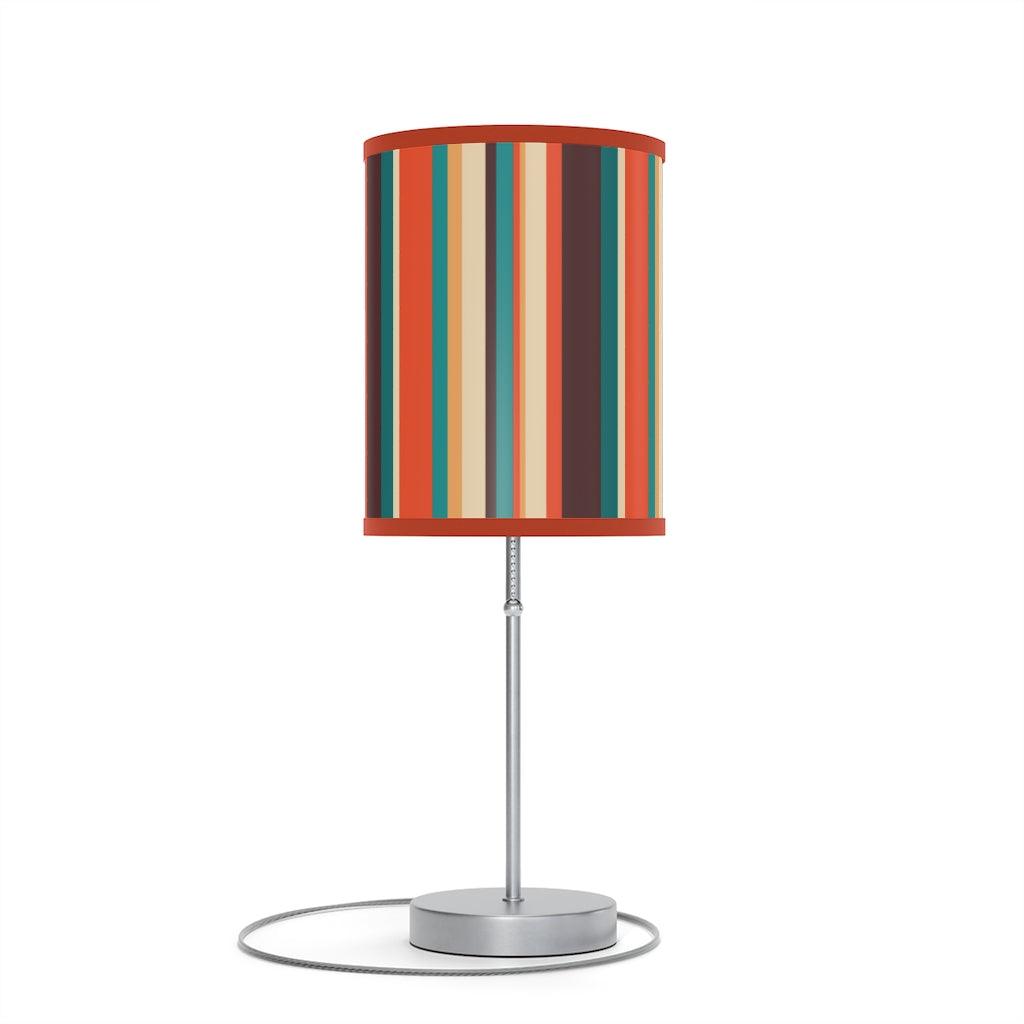 Retro 60s 70s Stripes Multicolor MCM Tabletop Lamp | lovevisionkarma.com