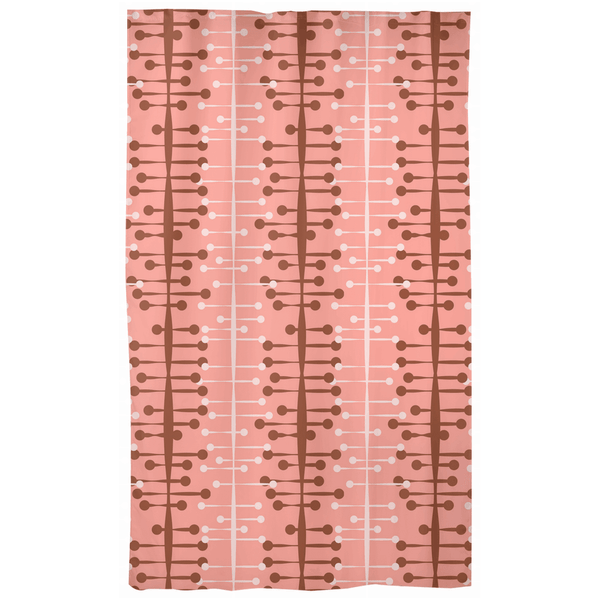 Retro MCM Abstract Lines Pink Curtain Panels | lovevisionkarma.com