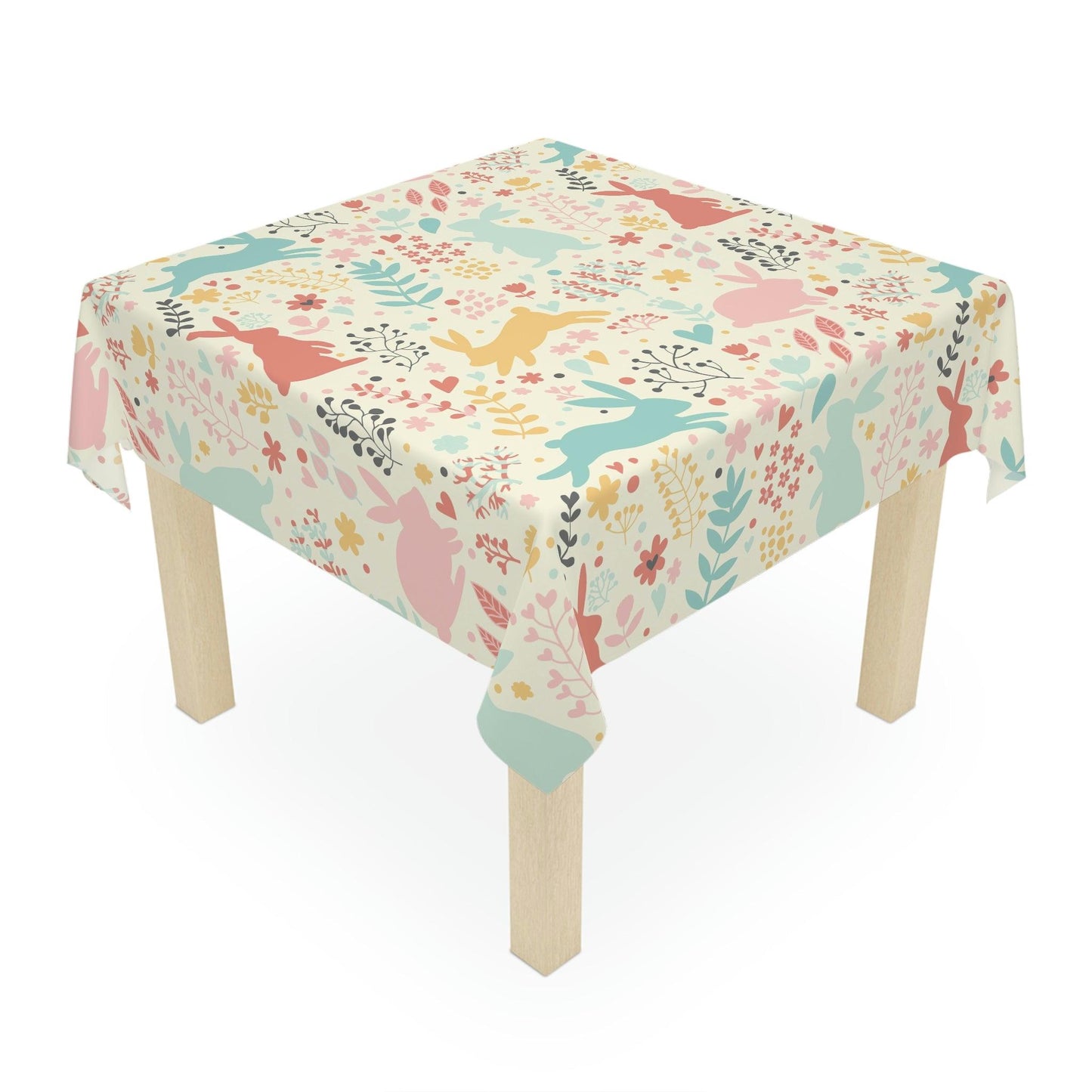 Easter Retro Bunnies Cottagecore Multicolor MCM Tablecloth | lovevisionkarma.com