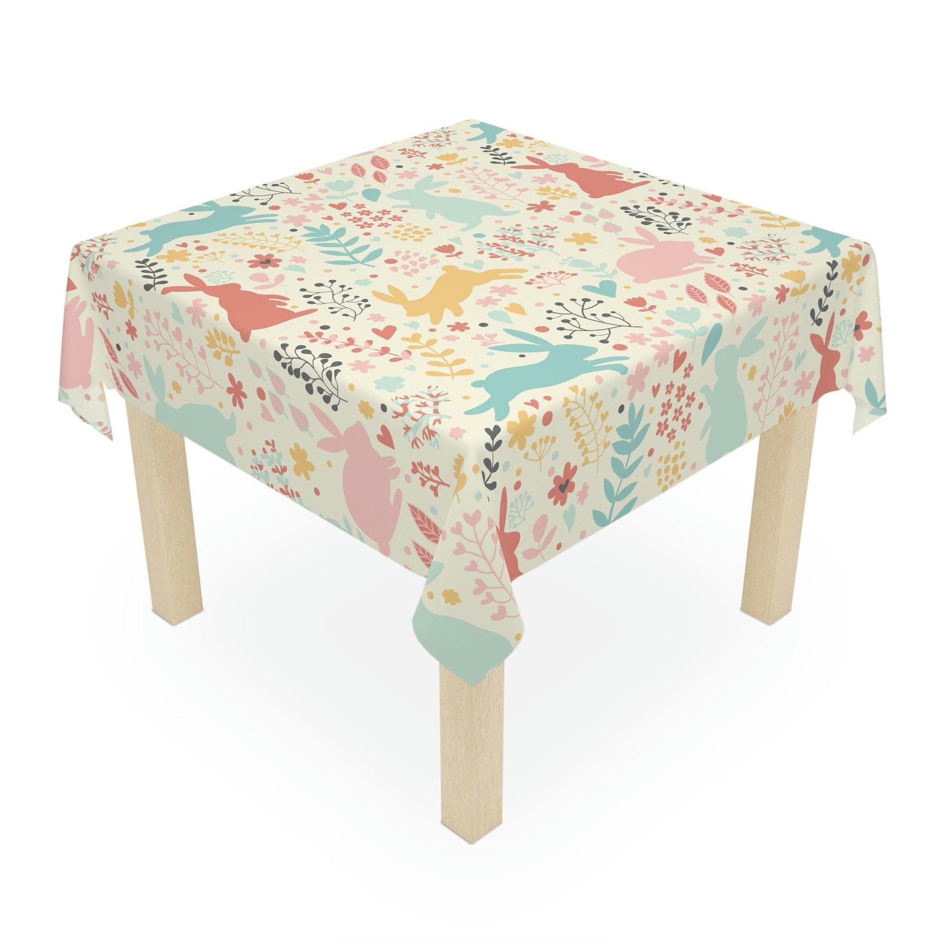 Easter Retro Bunnies Cottagecore Multicolor MCM Tablecloth | lovevisionkarma.com