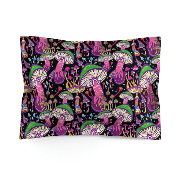 Trippy Mushrooms Space Hippie Multicolor Pillow Sham | lovevisionkarma.com