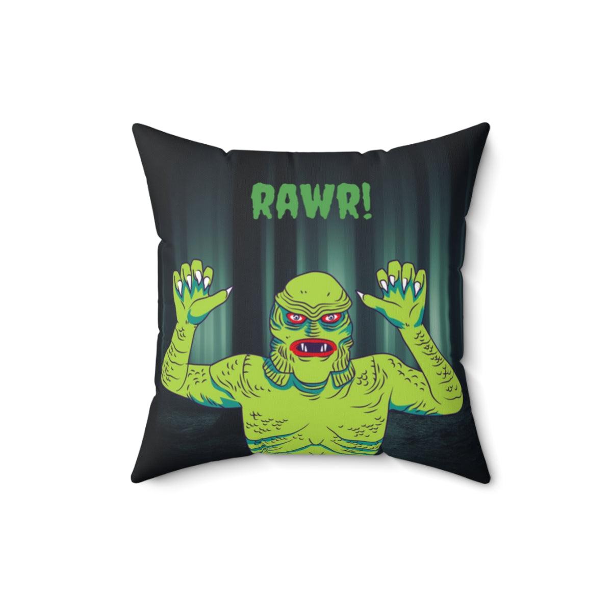 Creature from the Black Lagoon Vintage Inspired Halloween Throw Pillow | lovevisionkarma.com
