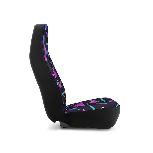 Retro 80's and 90's Aesthetic Throwback Blue & Purple Car Seat Covers | lovevisionkarma.com