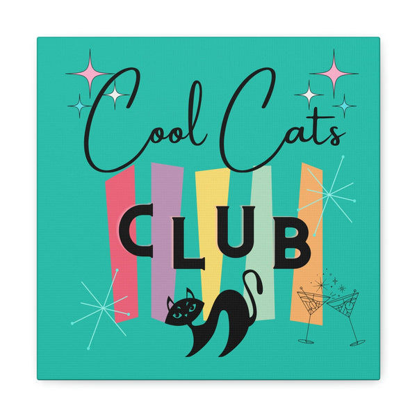 Retro MCM Atomic Cool Cat Starburst Colorful Canvas Gallery Wrap | lovevisionkarma.com