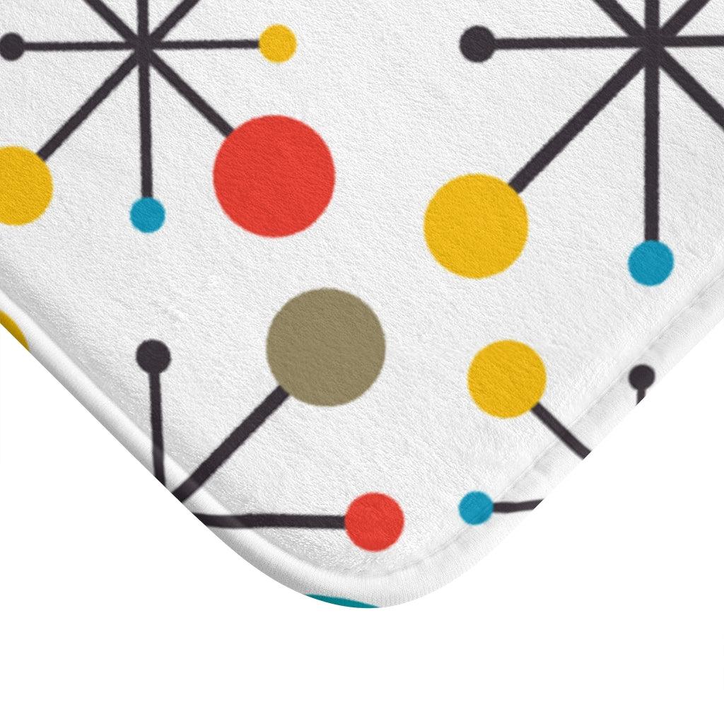 Retro 50s Atomic Starburst Colorful MCM Bath Mat | lovevisionkarma.com