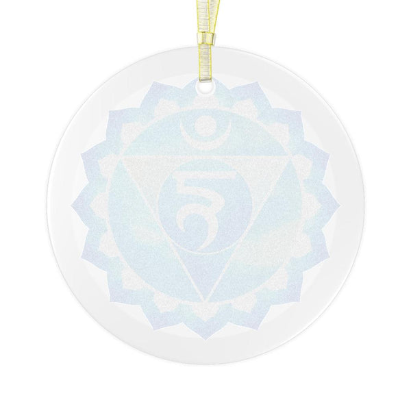 Vishuddha, Throat or Fifth Chakra Glass Ornament, Yoga Christmas Ornament | lovevisionkarma.com