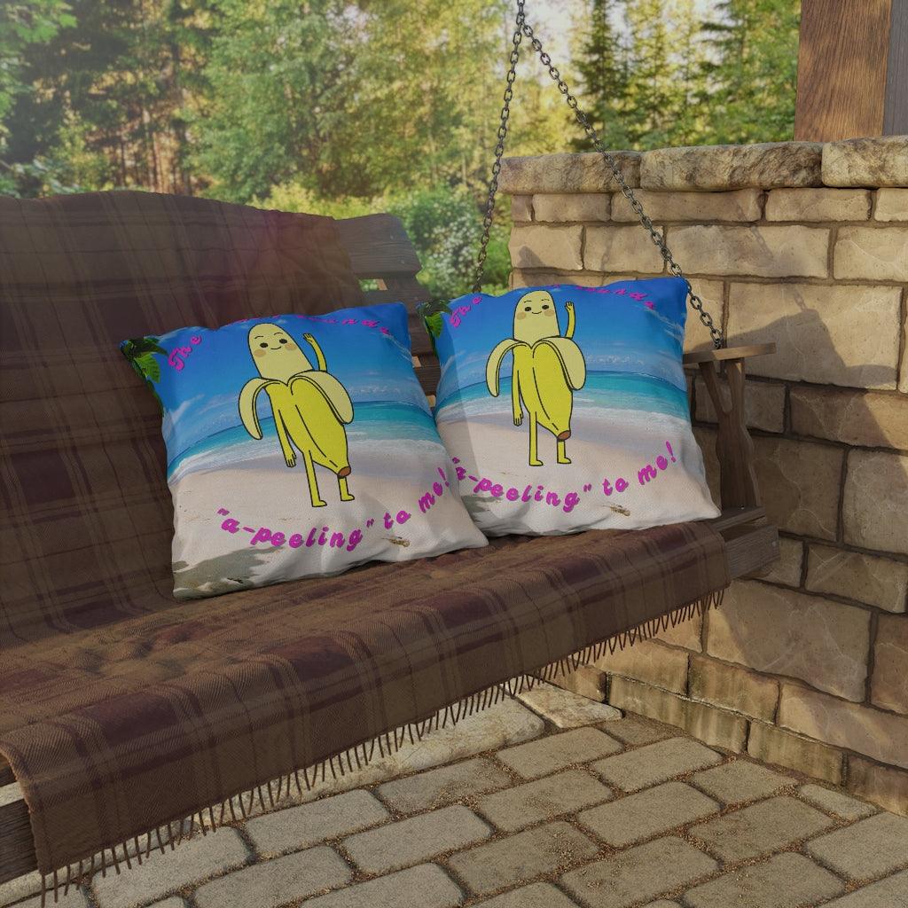 Cute Banana "A-peeling" Outdoor Pillow | lovevisionkarma.com