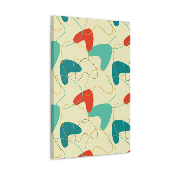 Retro 50s Atomic Boomerang Mid Century Mod, Canvas Gallery Wrap Wall Art | lovevisionkarma.com