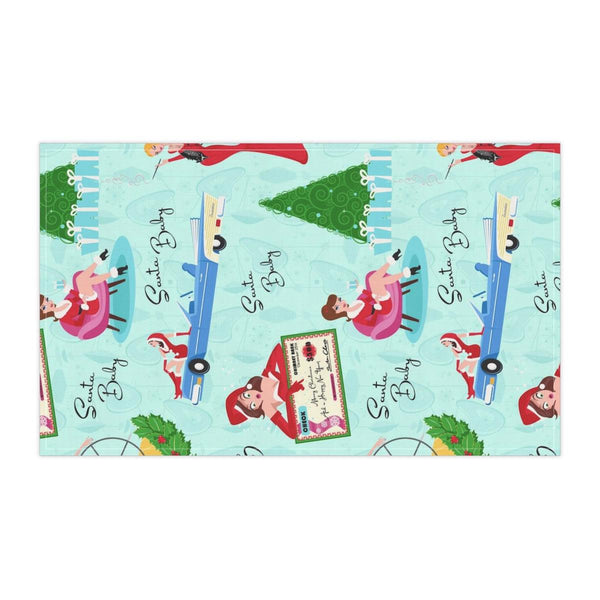 Kitschy 50s Mid Century Mod Style Christmas Tea Towel | lovevisionkarma.com