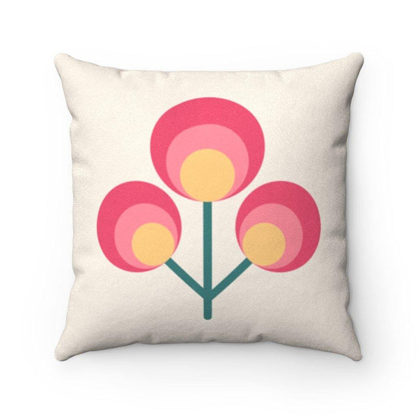 Scandinavian Mid Century Danish Pink Flower Bud Pillow | lovevisionkarma.com