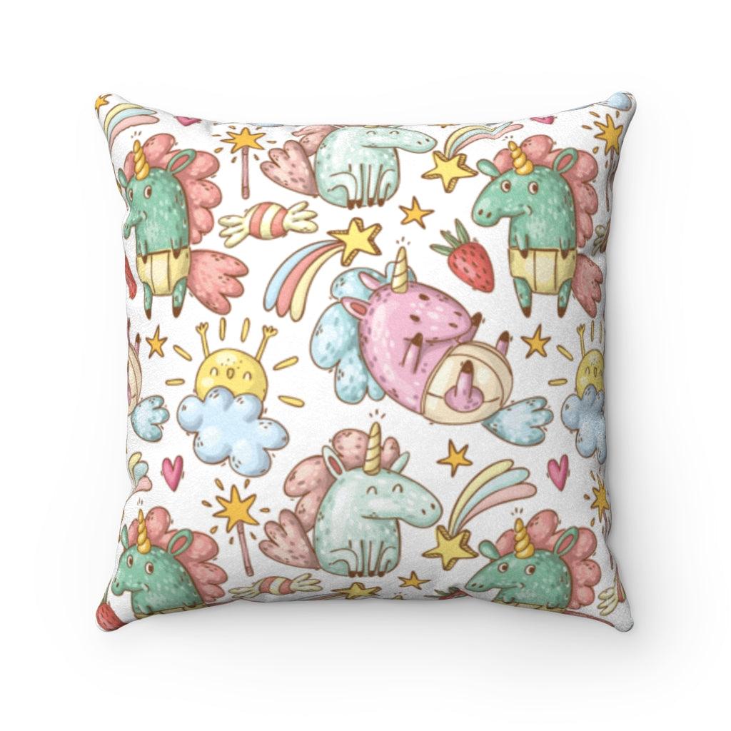 Unicorns Whimsical Pillow | lovevisionkarma.com