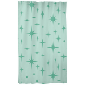Mid Century Starburst Mint Green Curtains | lovevisionkarma.com