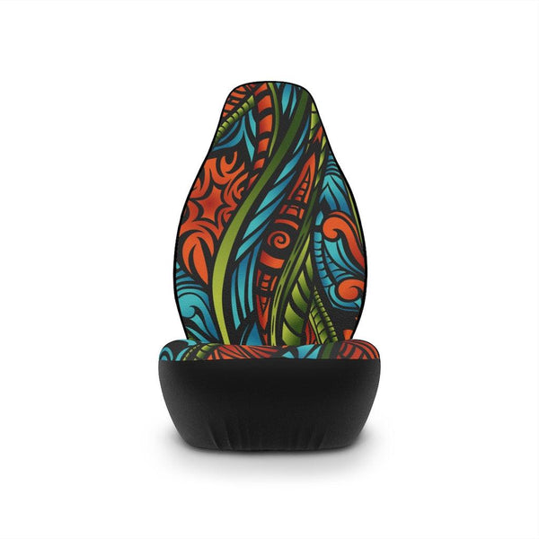 Boho Abstract Orange, Blue & Green Car Seat Covers | lovevisionkarma.com