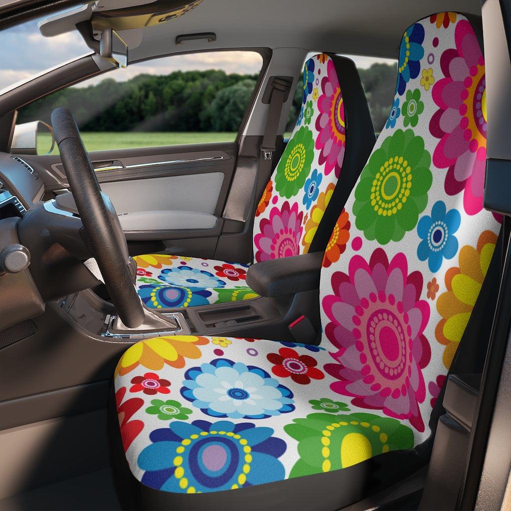 Colorful Boho Flowers Car Seat Covers | lovevisionkarma.com