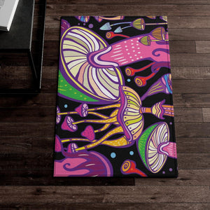 Retro Trippy Mushroom Hippie Colorful Anti-Slip Rug | lovevisionkarma.com