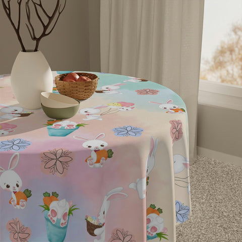 Easter Bunnies Cute Pastel Square Tablecloth | lovevisionkarma.com