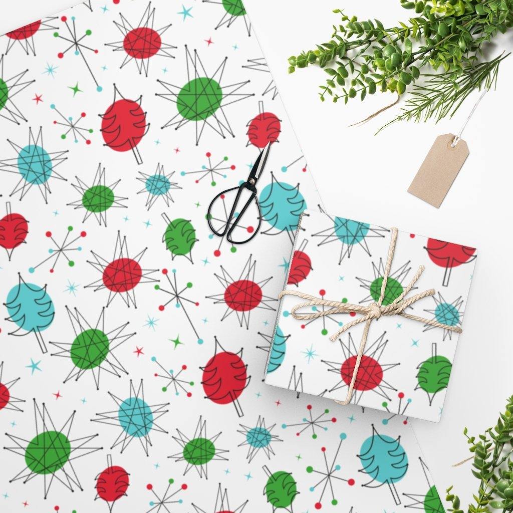 Atomic Christmas Multicolor Gift Wrapping Paper | lovevisionkarma.com