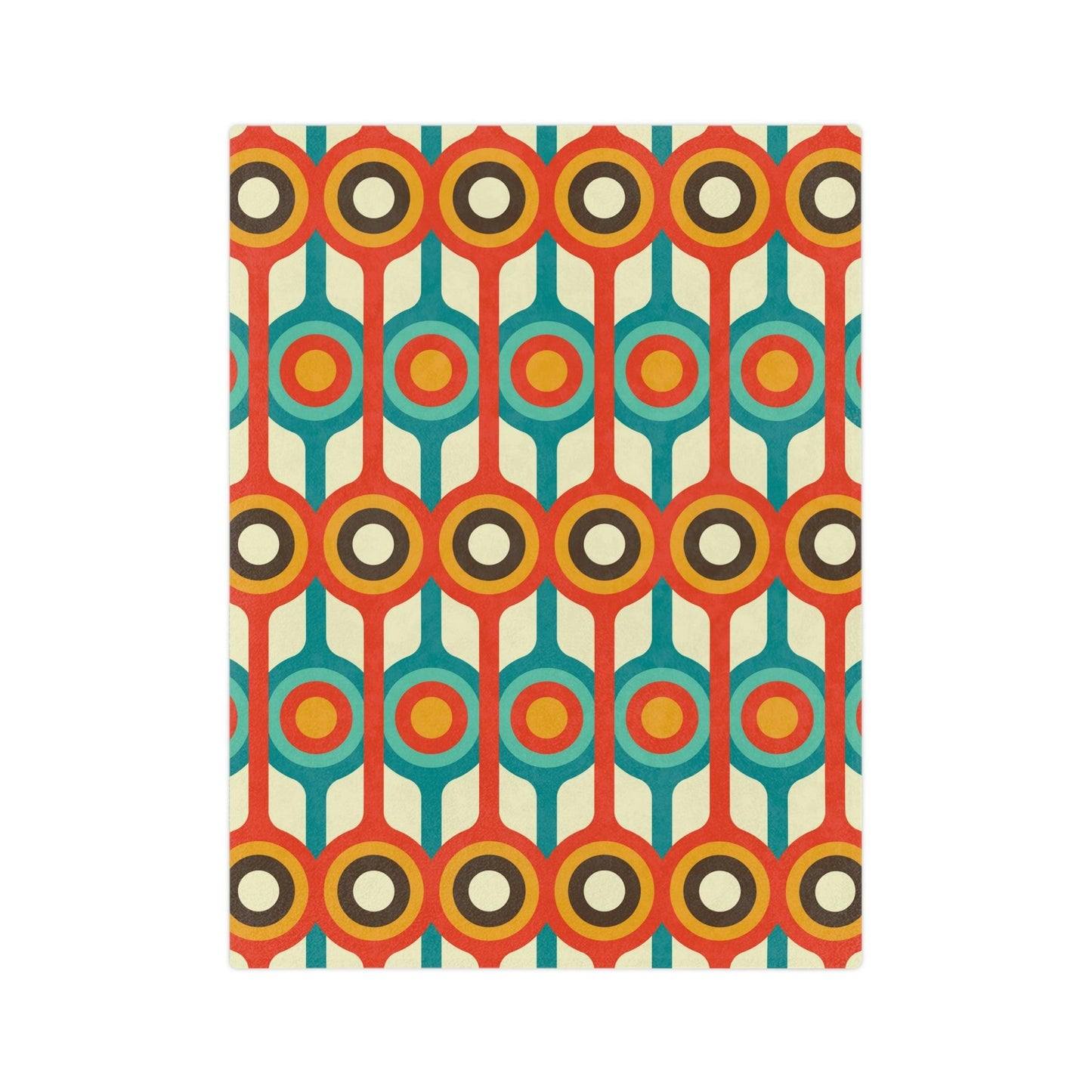Retro Mid Century Mod Geometric Multicolor Velveteen Minky Blanket | lovevisionkarma.com