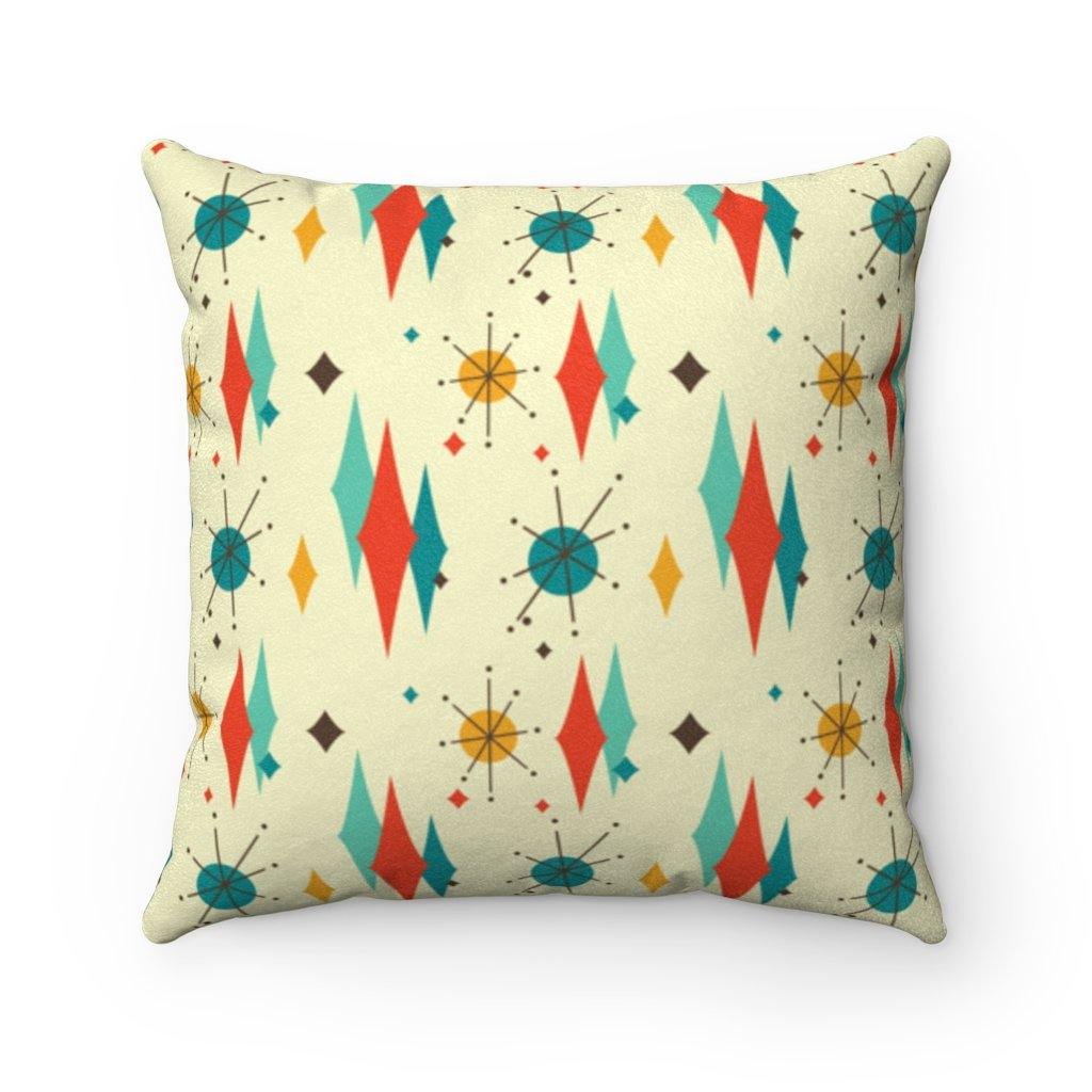 Retro 1950's Atomic Diamond Mid Century Modern Pillow | lovevisionkarma.com