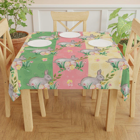 Easter Table Linens Retro Cottagecore Multicolor Tablecloth