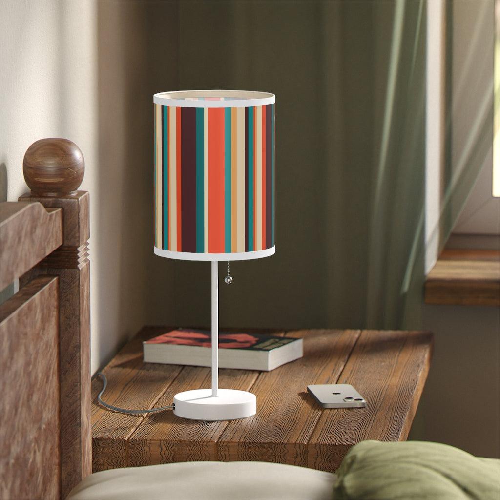 Retro 60s 70s Stripes Multicolor MCM Tabletop Lamp | lovevisionkarma.com