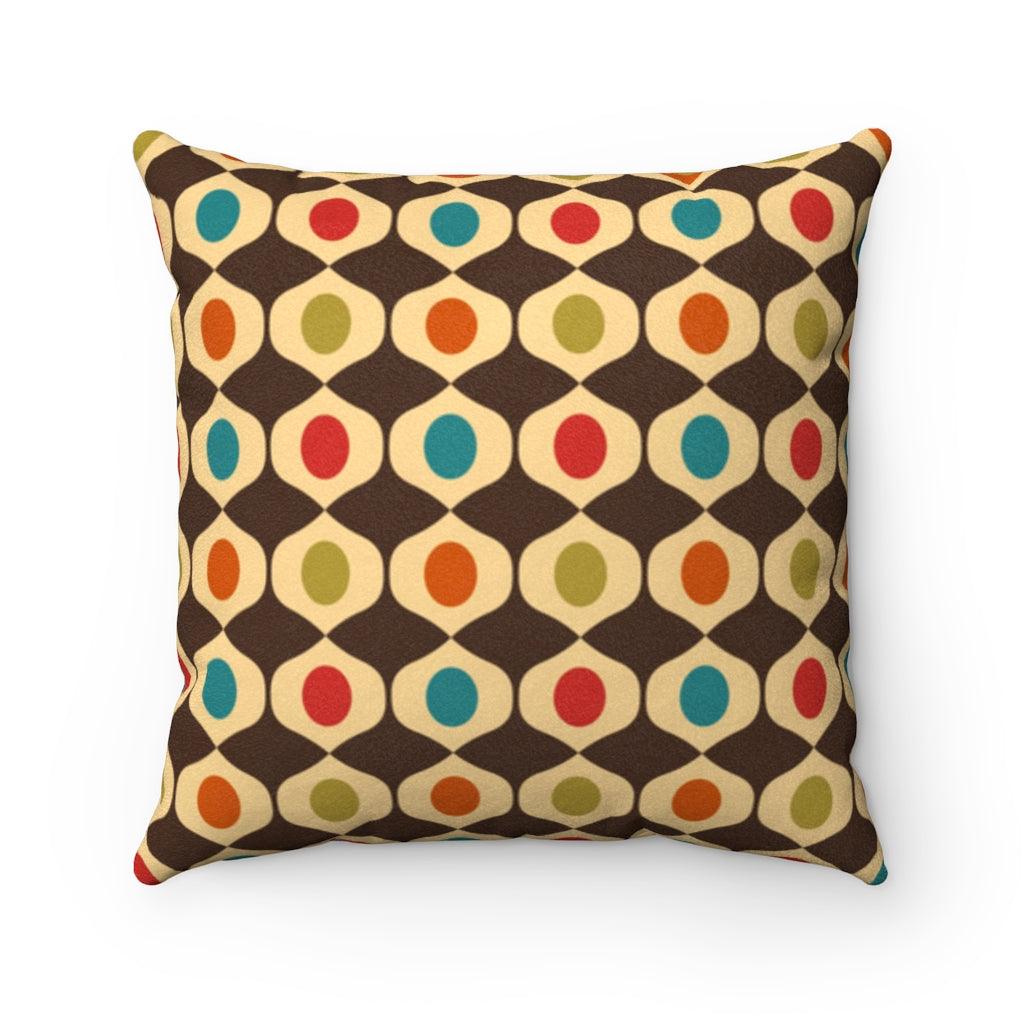 Retro Geometric Mid Century Multicolor Pillow | lovevisionkarma.com