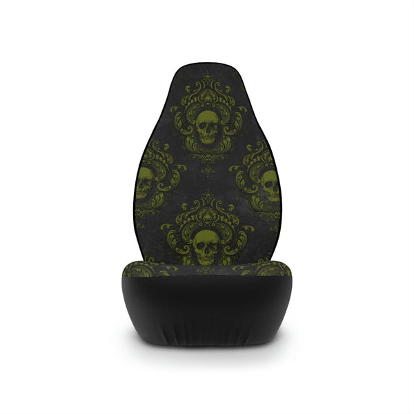 Green Gothic Skulls with Ornate Frames Glam Goth Car Seat Covers