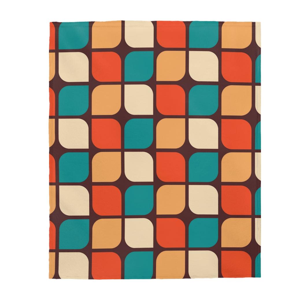 Retro Geo MCM Multicolor Velveteen Lightweight Blanket | lovevisionkarma.com