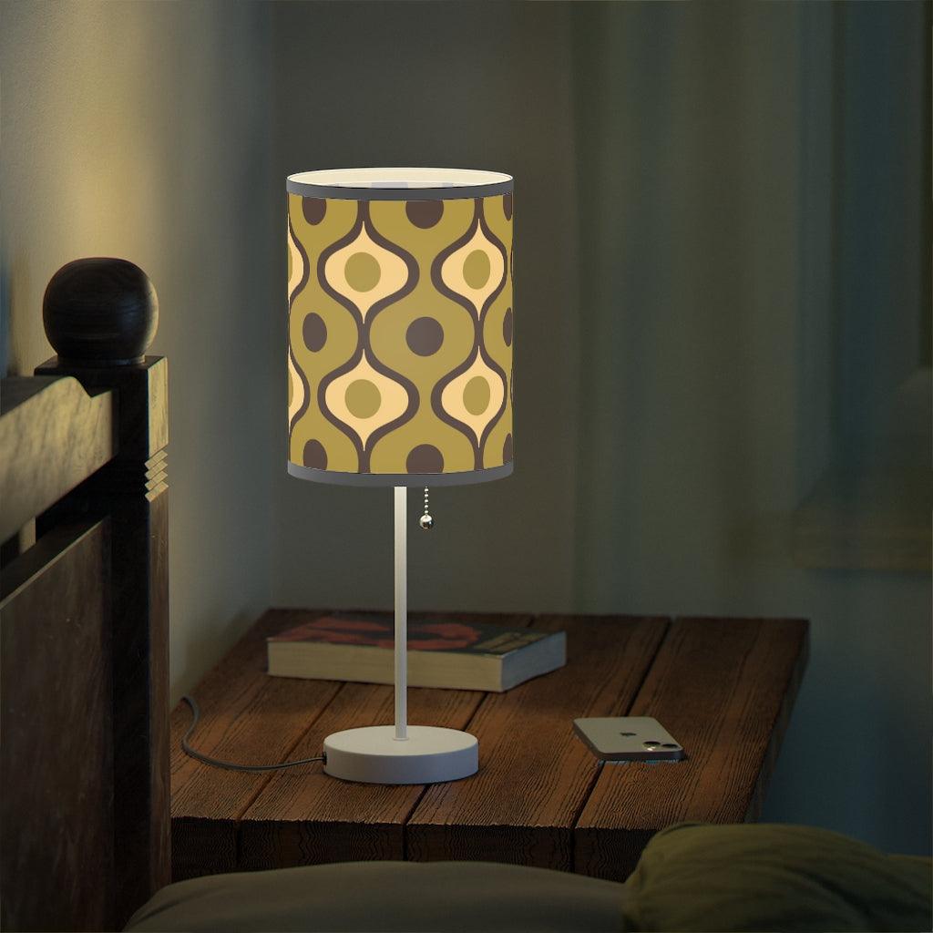 Retro Geometric Bulbs Olive Green MCM Tabletop Lamp | lovevisionkarma.com