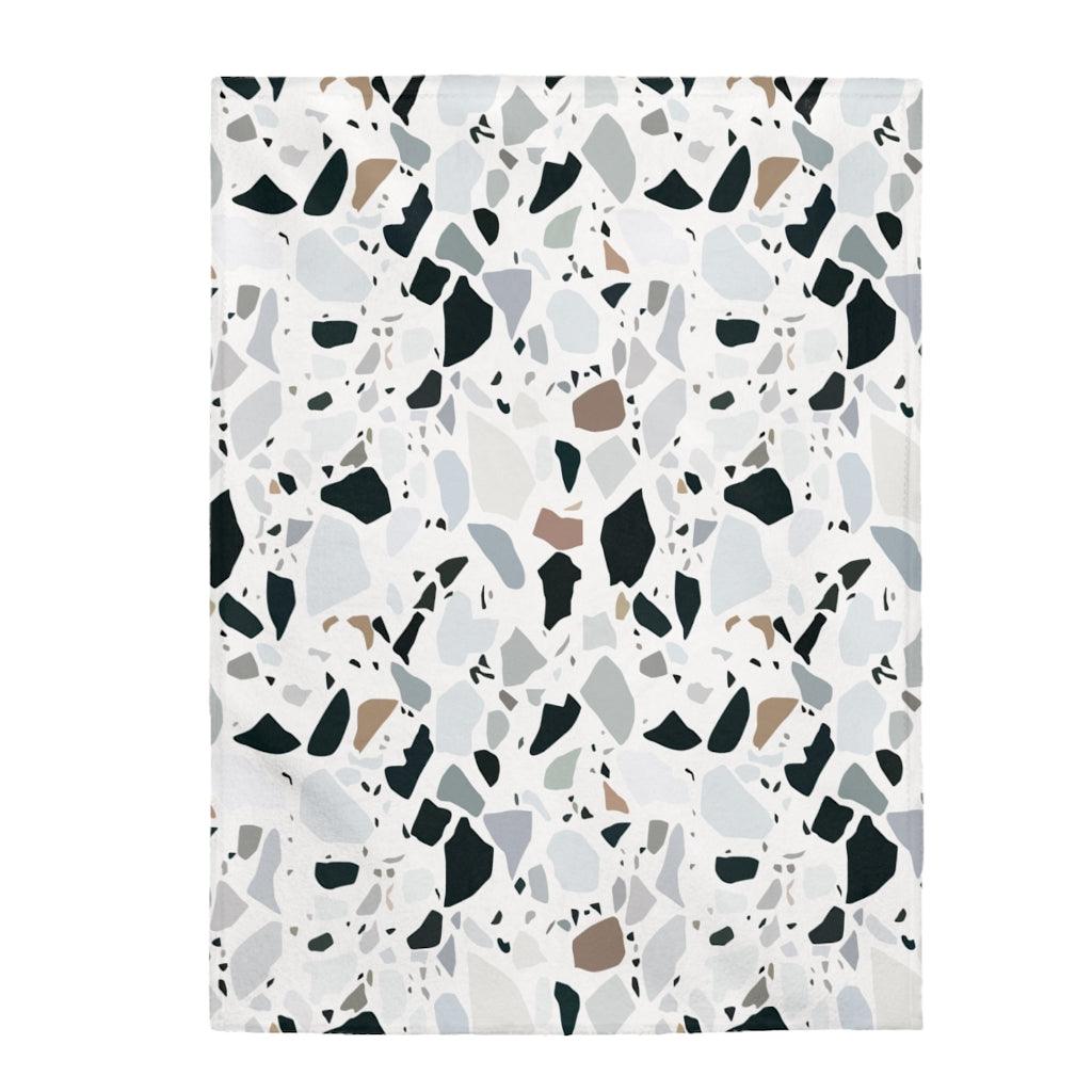 Terrazzo Print Modern Minimalist Velveteen Lightweight Blanket | lovevisionkarma.com