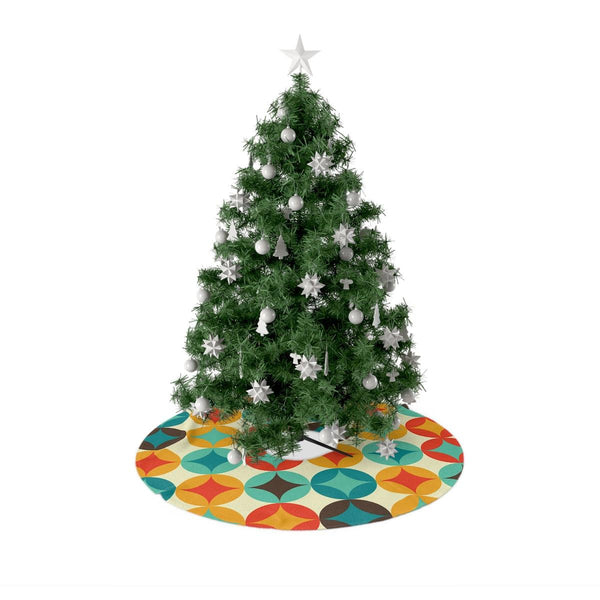 Mid Century Burst Multicolor Christmas Tree Skirt | lovevisionkarma.com