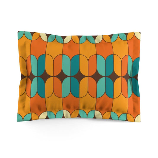 MCM Retro 60s 70s Geo Orange, Brown and Teal Pillow Sham | lovevisionkarma.com