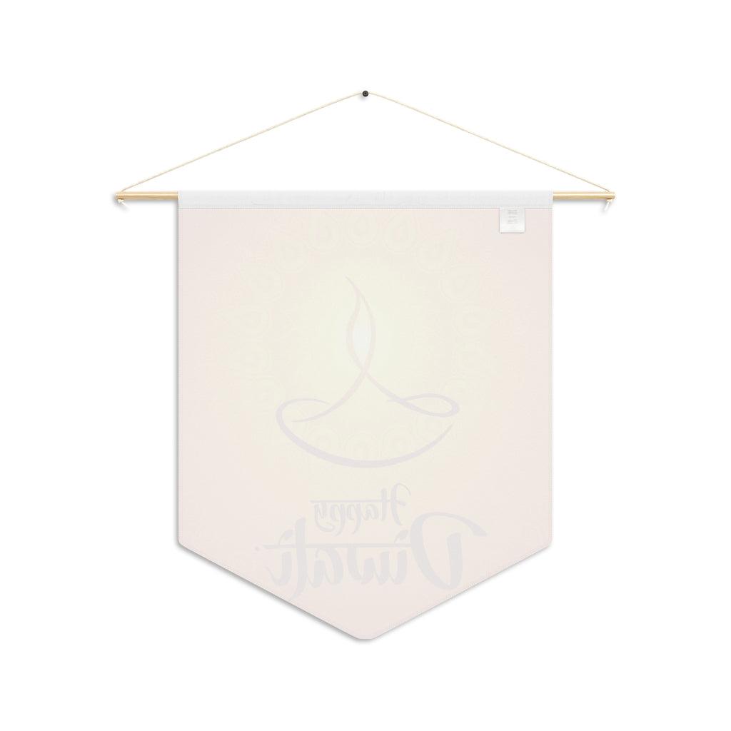 Happy Diwali, Diya Holiday Decor Yellow Wall Pennant | lovevisionkarma.com